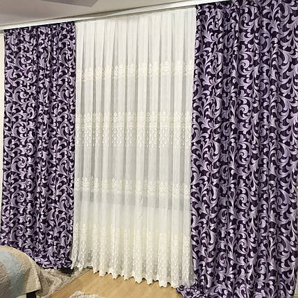 Готові штори Завиток №203 фіолетовий, фото 3