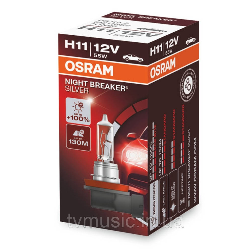 Галогенна лампа Osram Night Breaker Silver H11 12 V 55 W 64211NBS