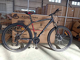 Спортивний гірський велосипед 29 дюймів Аzimut Spark GFRD рама 19" чорно-червоний SHIMANO