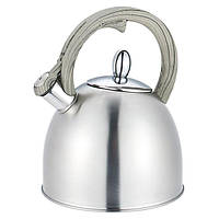 Чайник 2,5л зі свистком нержавіюча сталь (сіра ручка) Maestro
