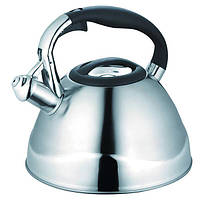 Чайник 3л зі свистком нержавіюча сталь (чорна ручка) Maestro
