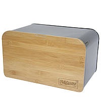 Хлібниця 35х21х21см дерево/метал чорна Maestro