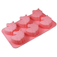 Силіконова форма для випічки на 6 кексів 26х15,9х3,3см різні кольори Maestro