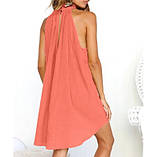 Плаття літнє коралове пляжне, туніка пляжна, фото 3