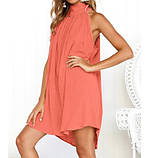 Плаття літнє коралове пляжне, туніка пляжна, фото 2