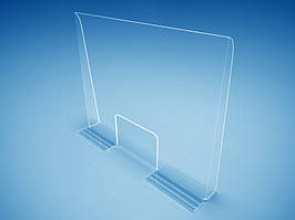 Перегородка акрилова на касу для супермаркетів, банків, АЗС 1000х680 мм (Стінка акрилу: 1,8 мм; )