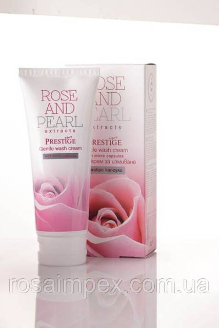 Ніжний крем для вмивання з мікрогранулами з эктрактом болгарської троянди і перлів Rose&Pearl
