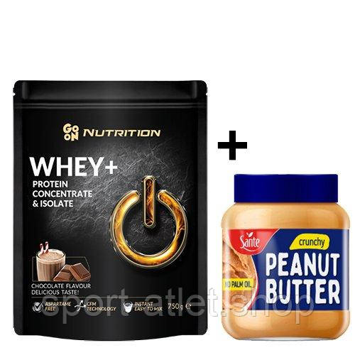 Протеїн GoOn Whey WPC+ISO 750 грамів + Sante Peanut butter crunchy 350 грамів, SALE