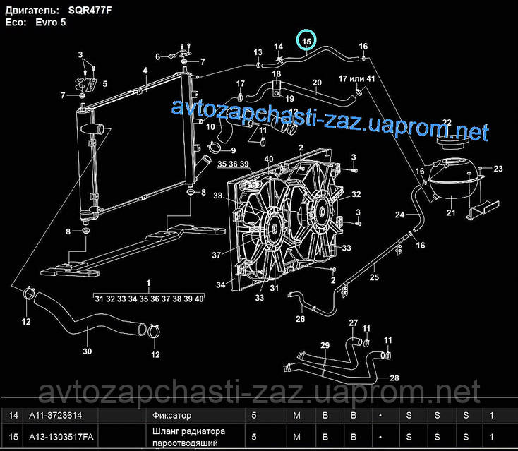 Патрубок системи охолодження ЗАЗ Forza А13 від компанії