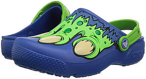 Дитячі Crocs сині з зеленим US c4 c8 EUR 19 20 24 25 оригінал хлопчикові дівчинці клоги США 19-20