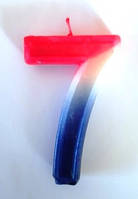 Свічка цифра для торта Триколірна 7