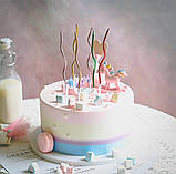 Свічки в торт виті рожеве золото.6 шт. в пакованні, фото 3