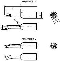 Різець розточний цілісний т/с зі сталевим хв.для наскрізних отворів д. 6х3,5х50 ВК6М 2145-0014 ГОСТ18062-72(СРСР)