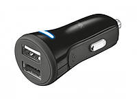 Автомобильное зарядное устройство Trust 20W Car Charger with 2 USB port Black (20572)