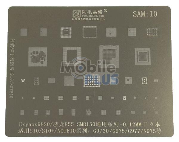 Трафарет BGA AMAOE SAM:10 для Samsung S10, S10+, Note 10, G973, G975, G977, N975, фото 1