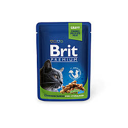 Вологий корм Brit Premium Chicken Sterilised (Бріт Преміум для стерилізованих котів з куркою) 100г.