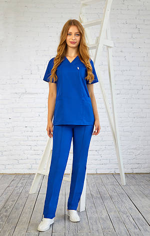 Жіночий медичний костюм Аврора волошка - Костюм косметолога - Костюм масажиста, фото 1