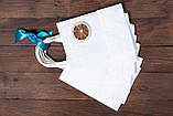 Маленькі паперові пакети з ручками білі 150*90*240 мм Подарункові білі крафт пакети, фото 5