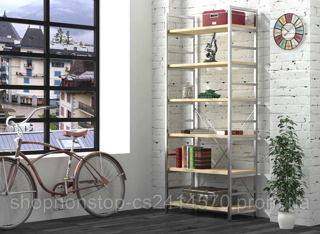 Стеллаж высокий офисный лофт L-190 New Нью Loft design Дуб Борас - фото 2 - id-p653367152