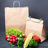 Крафт пакети паперові з ручками 320*150*380 мм Пакети для магазинів одягу, упаковка 600 шт, фото 4