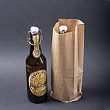 Крафт пакет під пляшку 100*40*320 мм Паперовий пакет саше високий фасувальний, фото 2