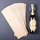 Крафт пакет під пляшку 100*40*320 мм Паперовий пакет саше високий фасувальний, фото 3