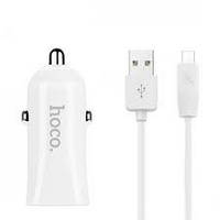 АЗУ 2 выхода 2USB Hoco Z12 White (2.4A) + microUSB кабель