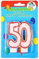 Свічка для торта подвійна 50