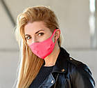 Захисна маска на обличчя багаторазова тканинна Silenta Rose Pink, фото 5