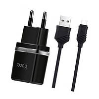 Зарядка блочек 1 выход 1USB Hoco C11 Black (1A) + с кабелем microUSB