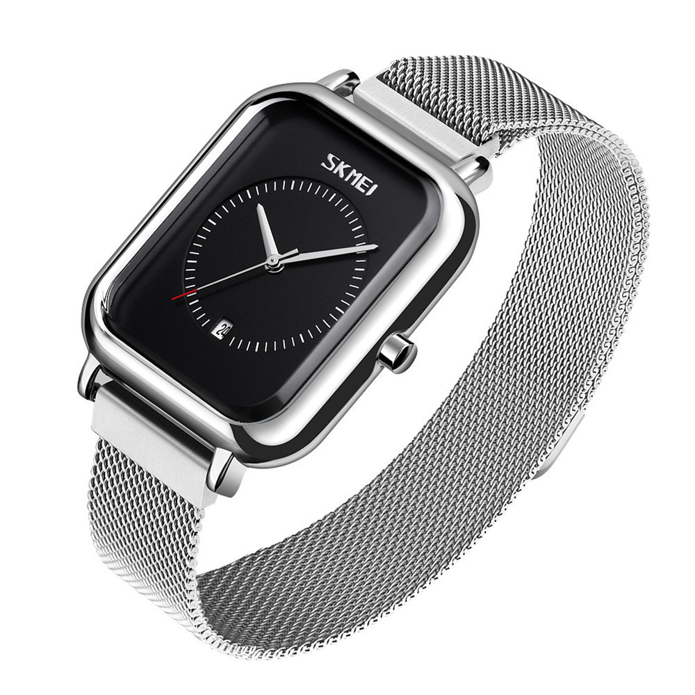 Skmei 9207 сріблясті з чорним жіночі класичні наручний годинник