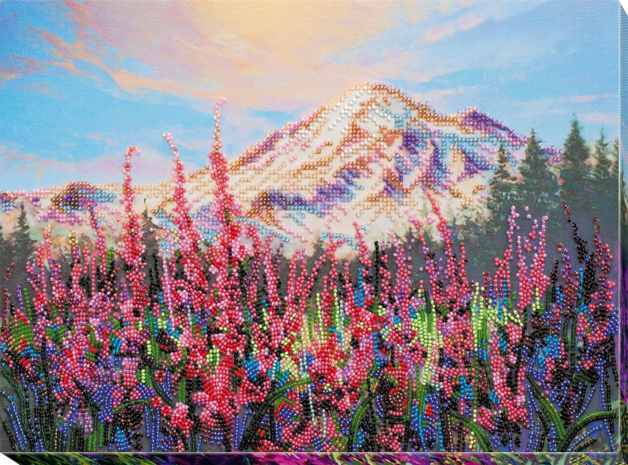 Набір для вишивки бісером Поки цвіте Іван-чай (25 х 35 см) Абрис Арт AB-732, фото 1