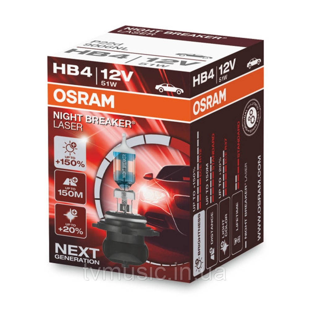 Галогенна лампа Osram Night Breaker Laser HB4 12 V 51 W 9006NL
