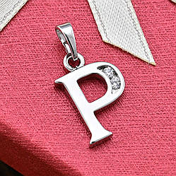 Кулон Xuping Літери для ланцюжка до 3 мм 80285 Р розмір 21х11 мм білі фіаніти позолота Біле Золото