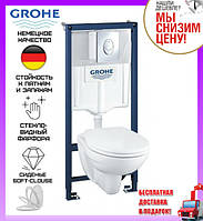 Комплект унитаз подвесной Grohe Solido Perfect 39192000 + инсталляция Grohe 4 в 1 38772001