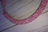 Візерунковий плетений джгут кольє з бісеру "Східний шовк", фото 2