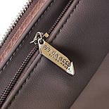 Маленька сумочка клатч зі штучної шкіри на блискавці сіро-рожеві квіти, фото 3