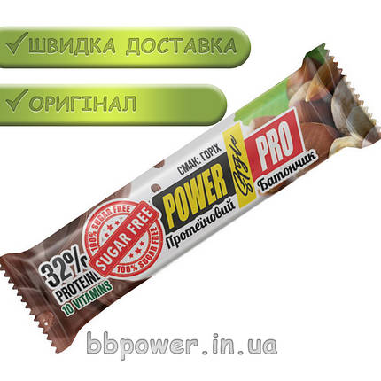 Протеїновий батончик Power Pro 32% 60 г горіхи, фото 2