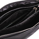 Сумка клатч жіноча стильна чорного кольору зі штучної шкіри, фото 3
