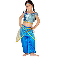 Детский карнавальный костюм принцессы Дженни, рост 92-104 см, голубой, вискоза и полиэстер (CC004A)