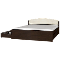 Двуспальная кровать Астория из ламинированной ДСП (160х200 см) Венге темный + Дуб молочный, с ящиками