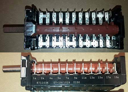 Переключатель режимов 7LA - Gottak духовки PYRAMIDA FD109 на 7 ...