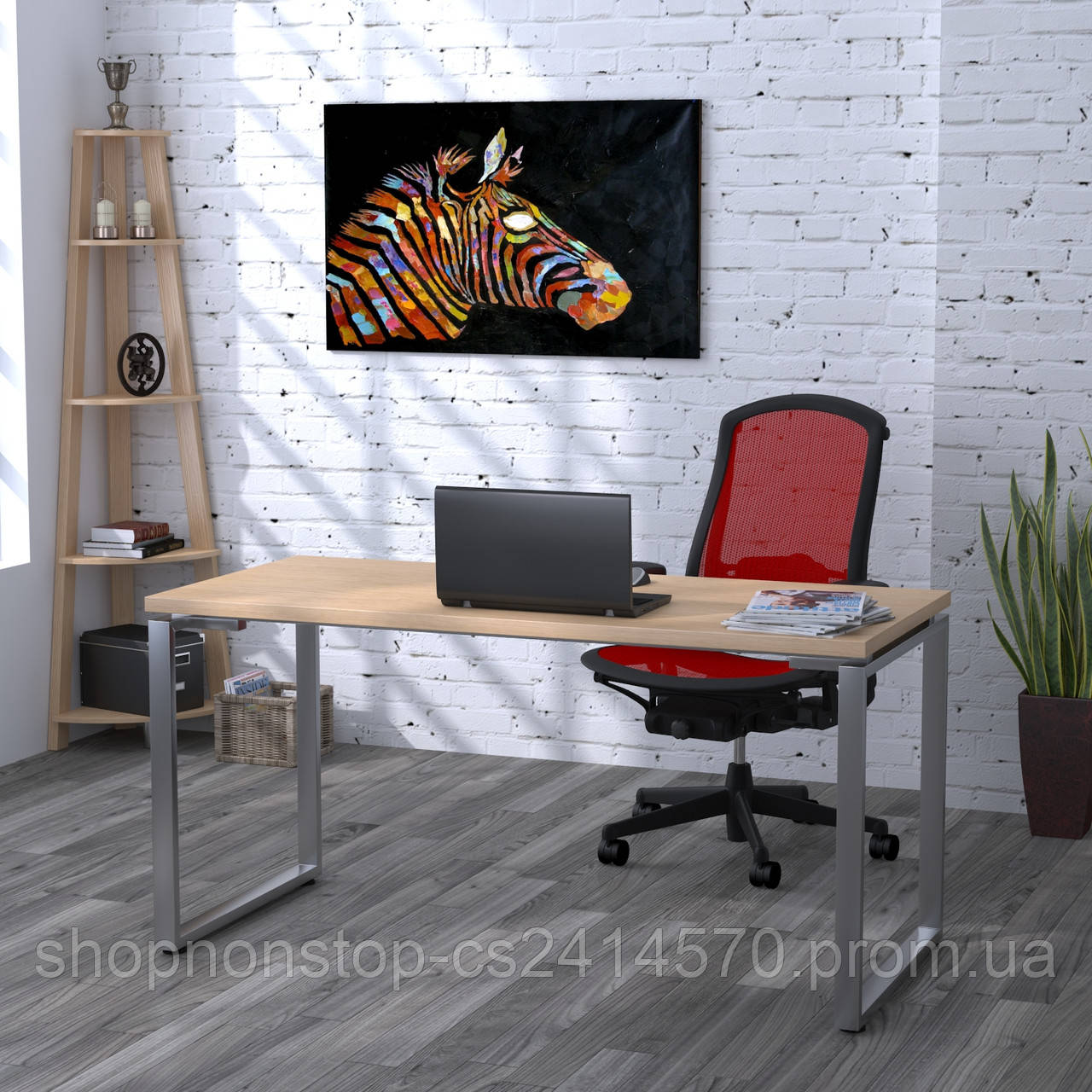 Стіл письмовий лофт Q-160 стільниця 32мм Loft design Дуб Борас