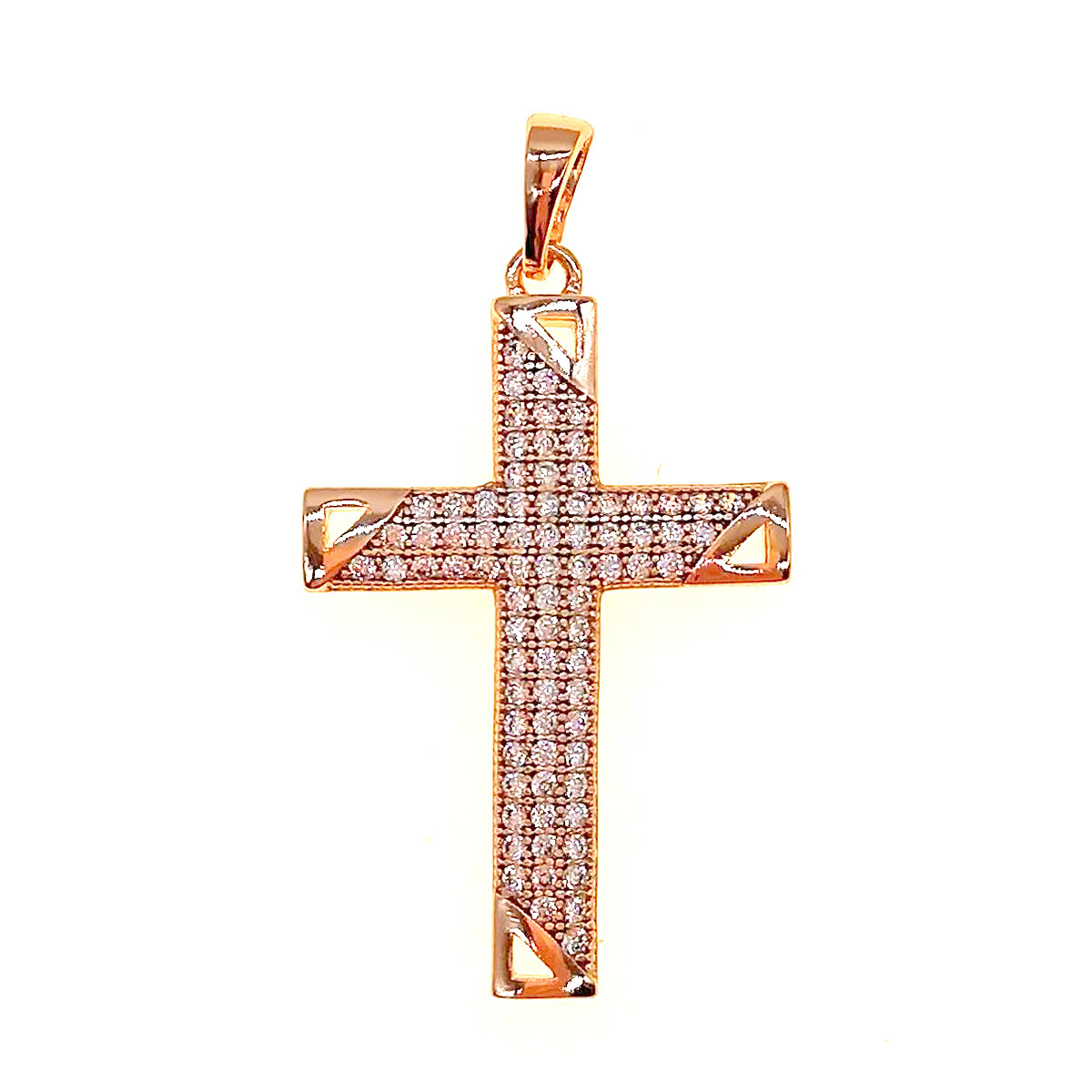 Хрестик Xuping з медичного золота, фіаніти, позолота 18K, 42416 (1)