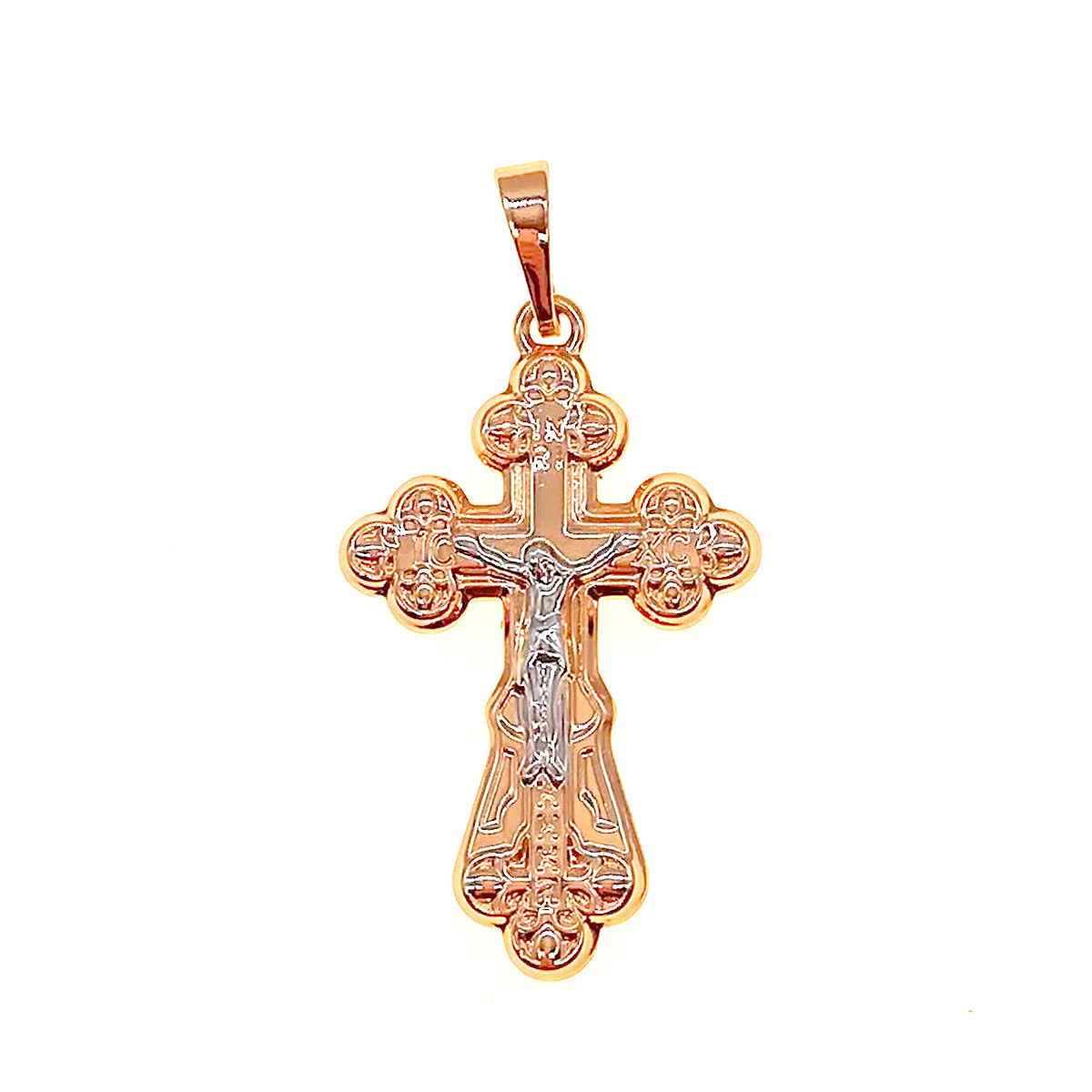 Хрестик Xuping з медичного золота, позолота 18K + родій, 42425 (1)