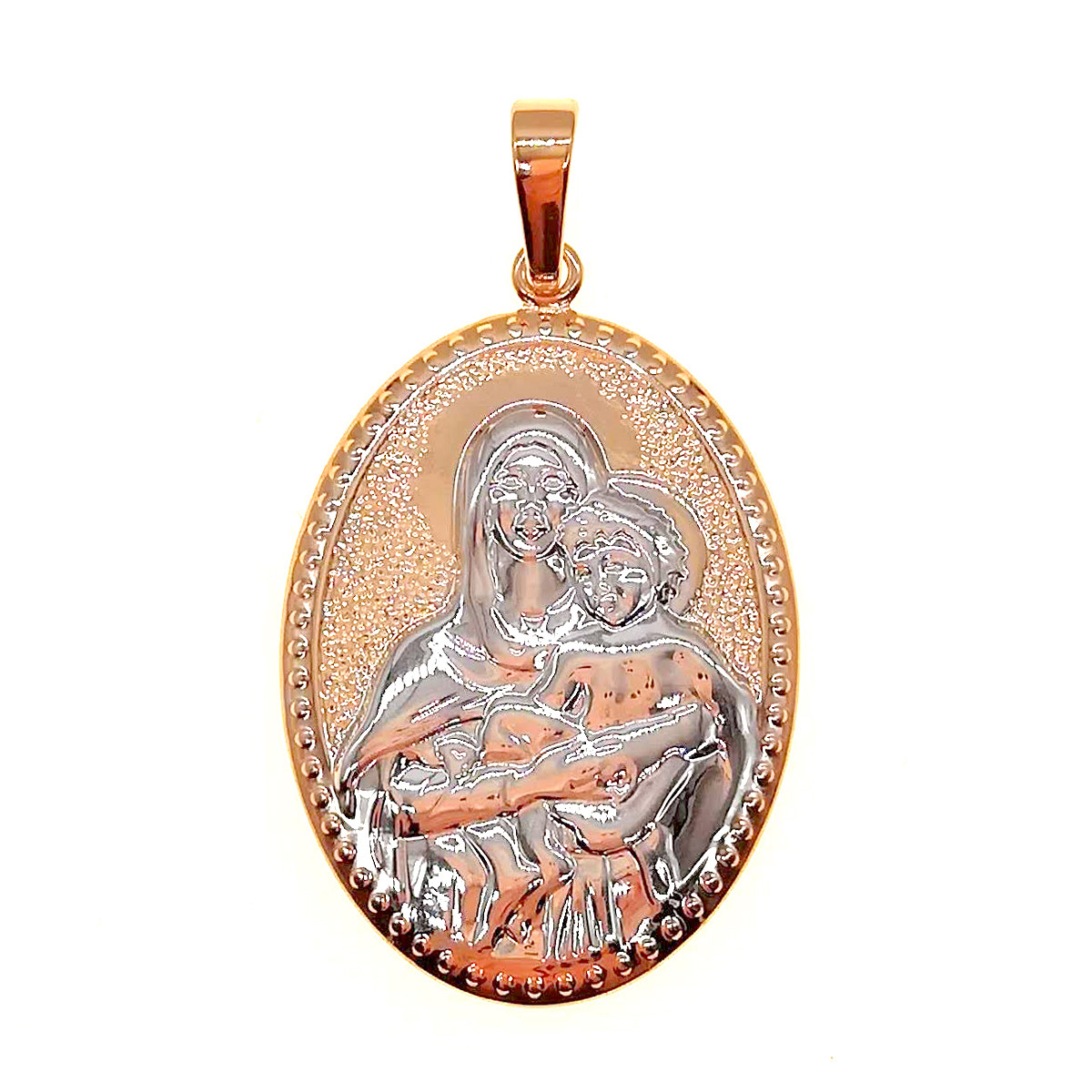 Іконка Xuping "Божа Матір" з медичного золота, позолота 18K + родій, 42444 (1)