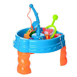 Дитячий столик — пісочниця Bambi Риболовля 053A для піску та води з вудкою морськими мешканцями та сачком