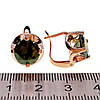 Сережки SONATA з медичного золота, оливкові фіаніти, позолота PO, 23198 (1), фото 2