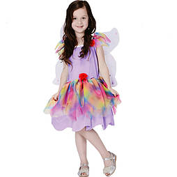 Дитячий карнавальний костюм фея-фіалка, зріст 110-120 см, фіолетовий, віскоза, поліестер (CC287B)