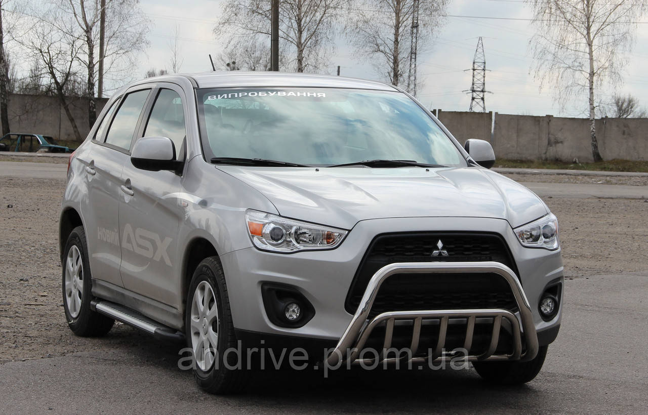 Кенгурник подвійний (захист переднього бампера) Mitsubishi ASX 2010+